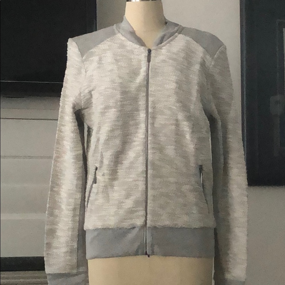 Last One-Light Grey Bomber Jacket - Picture 4 of 4